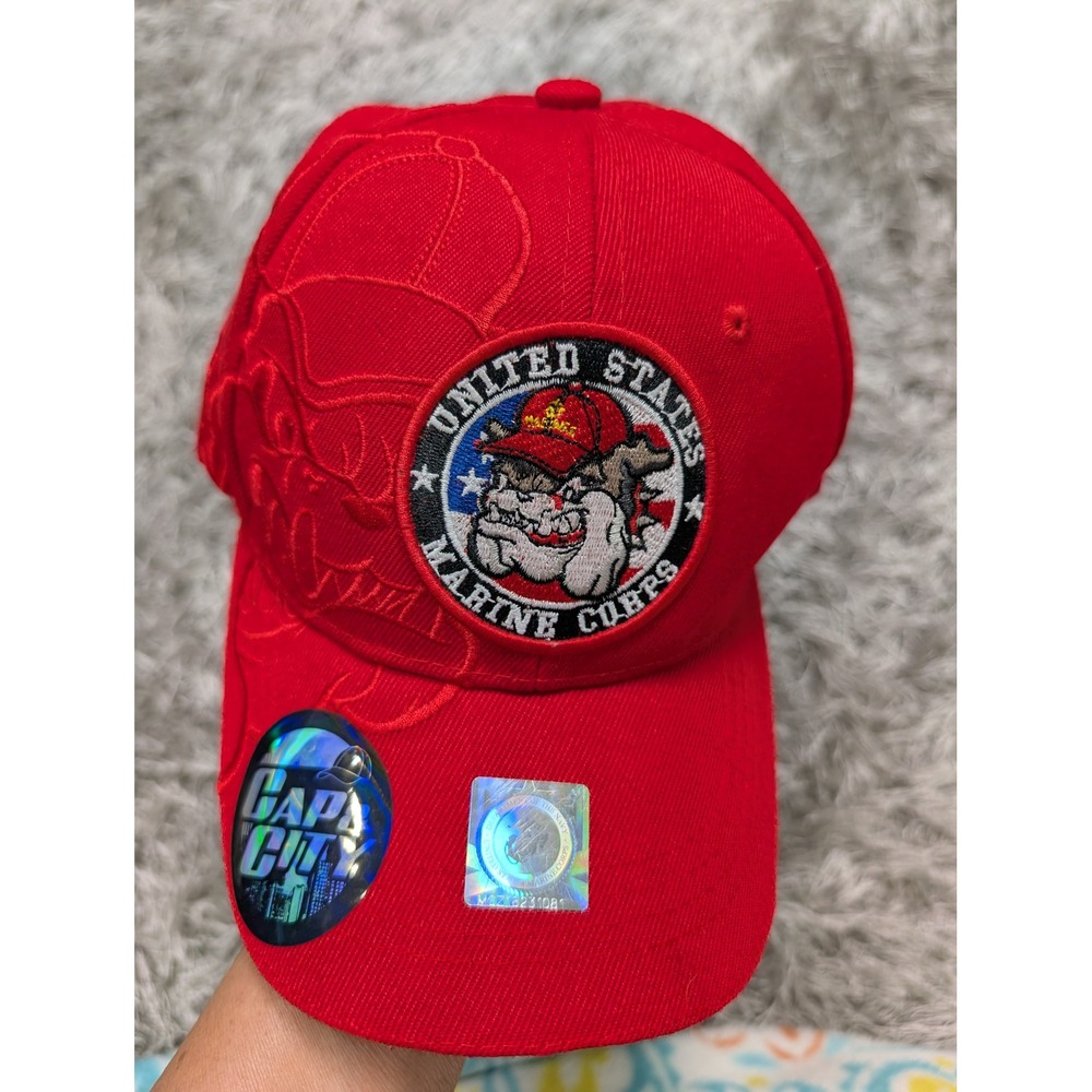 Usmc United States Marine Corps Bulldog Red Baseball Cap Hat Cap City